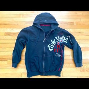 Grey Red Black XXX-Large, Grey Ecko Mens Designer Long Sleeve Full Zip Up Hoodie Jacket Blue
